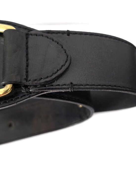 Women\'s Lauren Ralph Lauren Wide Black Leather D-Ring Belt Medium main image 5